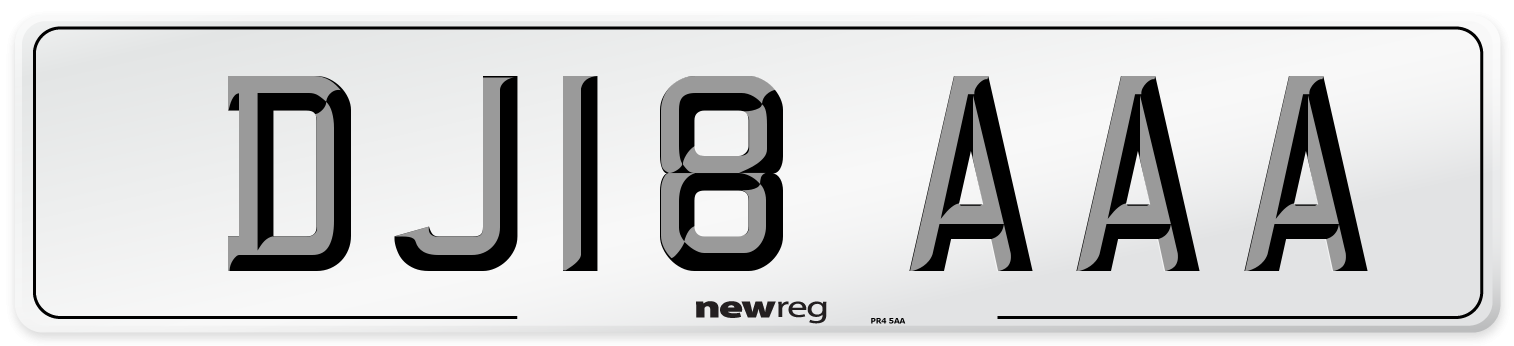 DJ18 AAA Number Plate from New Reg